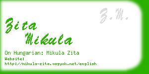 zita mikula business card